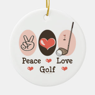Peace Love Golf Ornament