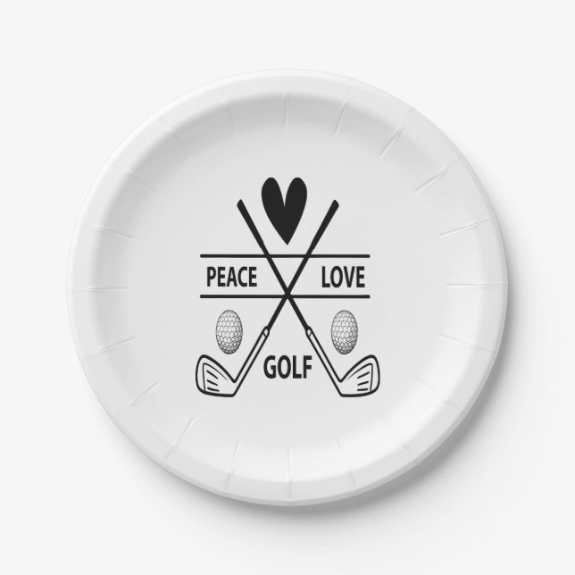 PEACE LOVE GOLF PAPER PLATE (Front)