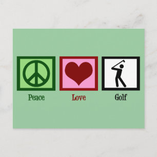 Peace Love Golf Postcard