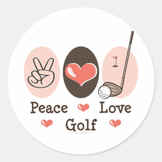 Peace Love Golf Sticker (Front)