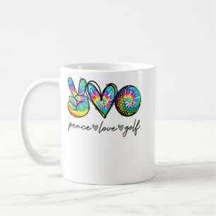 Peace Love Golf Tie Dye Cute Golf Lovers  Coffee Mug