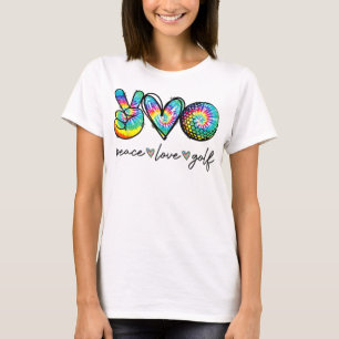 Peace Love Golf Tie Dye Cute Golf Lovers T-Shirt