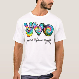 Peace Love Golf Tie Dye Cute Golf Lovers  T-Shirt