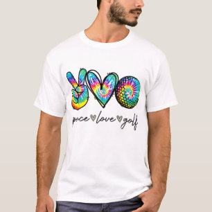 Peace Love Golf Tie Dye Cute Golf Lovers T-Shirt