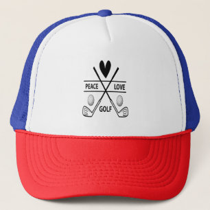 PEACE LOVE GOLF TRUCKER HAT