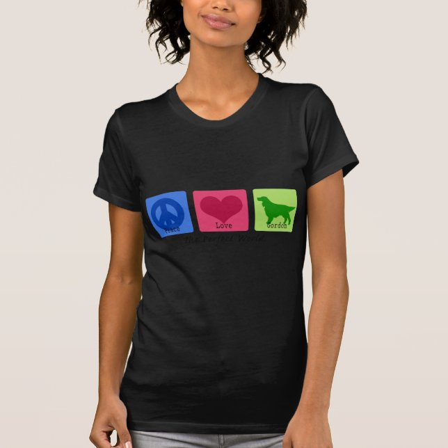 Peace Love Gordon Setter T-Shirt (Front)