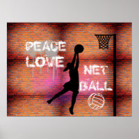 Peace Love Graffiti Netball Quote