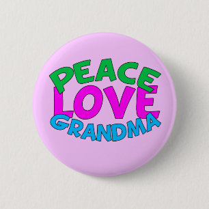 Peace Love Grandma 6 Cm Round Badge