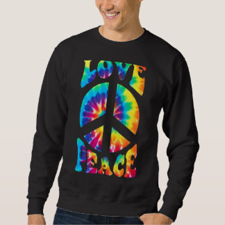 Peace Love Graphic Tie Dye Peace Sign Sweatshirt