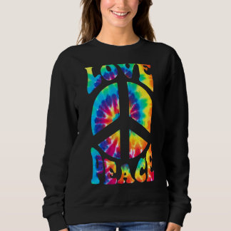 Peace Love Graphic Tie Dye Peace Sign Sweatshirt