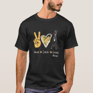 Peace Love Great Dane Dog Lovers T-Shirt