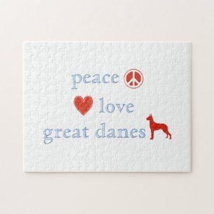 Peace Love Great Danes Jigsaw Puzzle