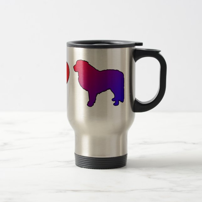 Peace Love Great Pyrenees Travel Mug (Right)
