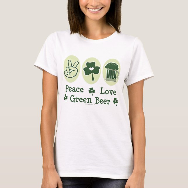 Peace Love Green Beer Tank Top (Front)