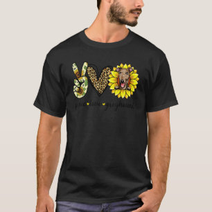 Peace Love Greyhound Dog Sunflower T-Shirt