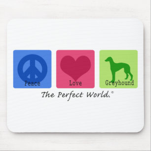 Peace Love Greyhound Mouse Mat