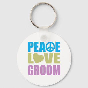 Peace Love Groom Key Ring