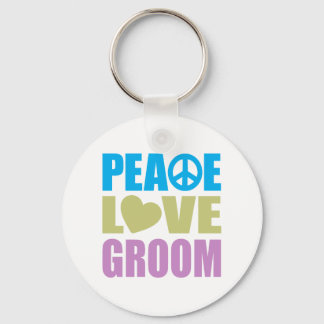 Peace Love Groom Key Ring
