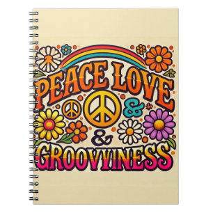 Peace, Love, & Grooviness Spiral Notebook