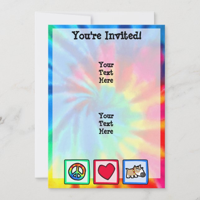 Peace, Love, Grumpy Dog Invitation (Front)