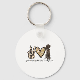 Peace Love Gsp German Shorthaired Pointer Dog Love Key Ring