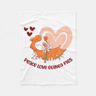 Peace Love Guinea Gs Funny Saying For Guinea Gs Lo Fleece Blanket