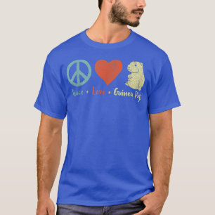 Peace Love Guinea Pigs Lover Wheek Retro 4313 T-Shirt