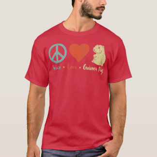 Peace Love Guinea Pigs Lover Wheek Retro Premium 4 T-Shirt