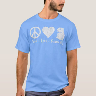 Peace Love Guinea Pigs Lover Wheek Retro T-Shirt