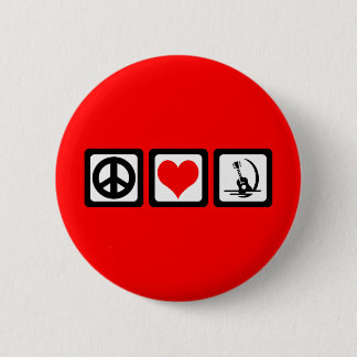 Peace love guitar 6 cm round badge