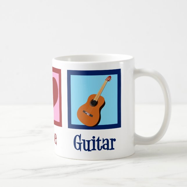 Peace Love Guitar Cute Guitarist Coffee Mug (Right)