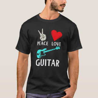Peace Love Guitar Guitarists Music Instrumentals T-Shirt