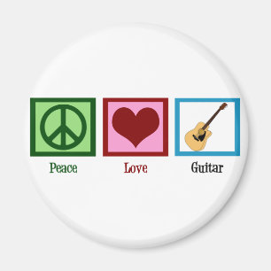 Peace Love Guitar Magnet