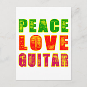 Peace Love Guitar Postcard