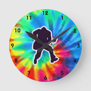 Peace, Love, Guitars Round Clock