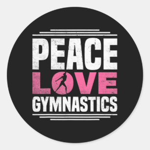 Peace Love Gymnastics Gymnastics Classic Round Sticker
