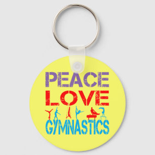 PEACE LOVE GYMNASTICS KEY RING