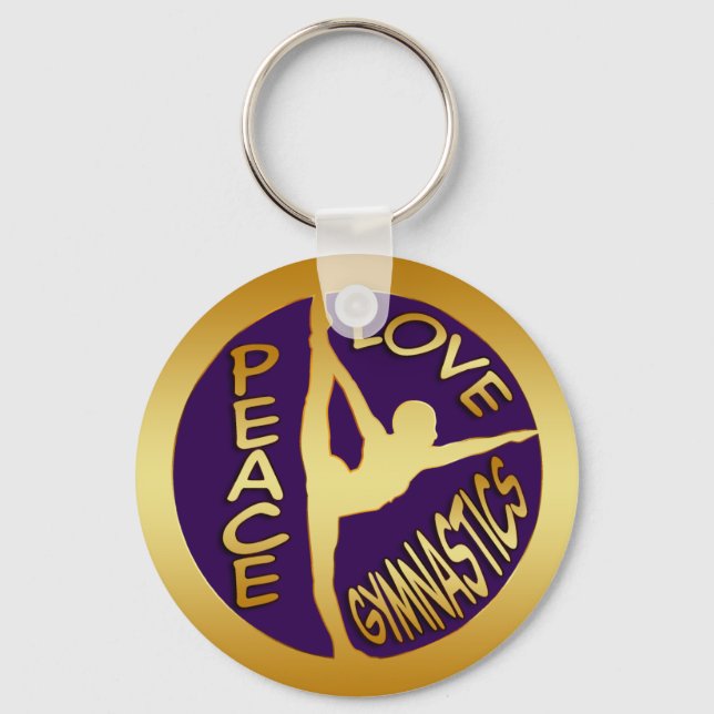 PEACE LOVE GYMNASTICS KEY RING (Front)
