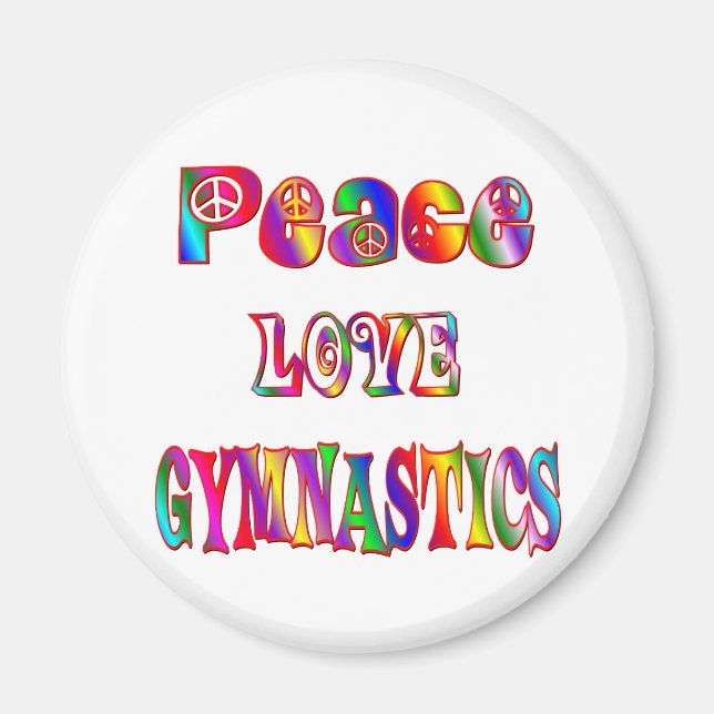 Peace Love Gymnastics Magnet (Front)