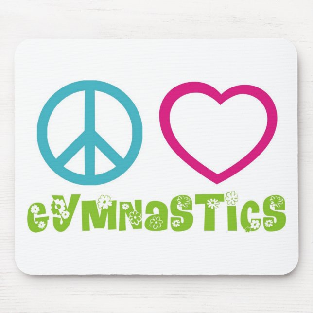 Peace Love Gymnastics Mouse Mat (Front)