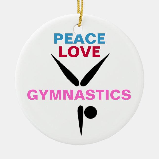 Peace Love Gymnastics Round Ornament (Front)