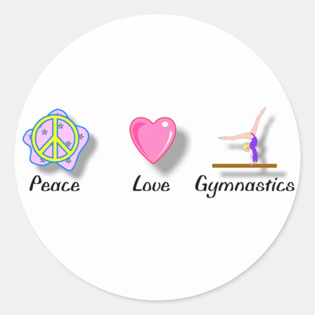 Peace Love Gymnastics Stickers (Front)