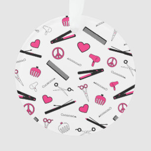Peace, Love, & Hair Accessories (Pink) Ornament