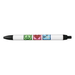 Peace Love Haircuts Custom Hair Salon Black Ink Pen