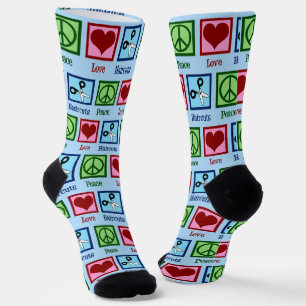 Peace Love Haircuts Custom Hair Stylist Christmas Socks