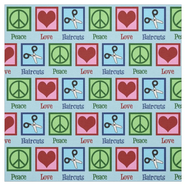 Peace Love Haircuts Fabric (Swatch)