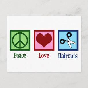 Peace Love Haircuts Postcard