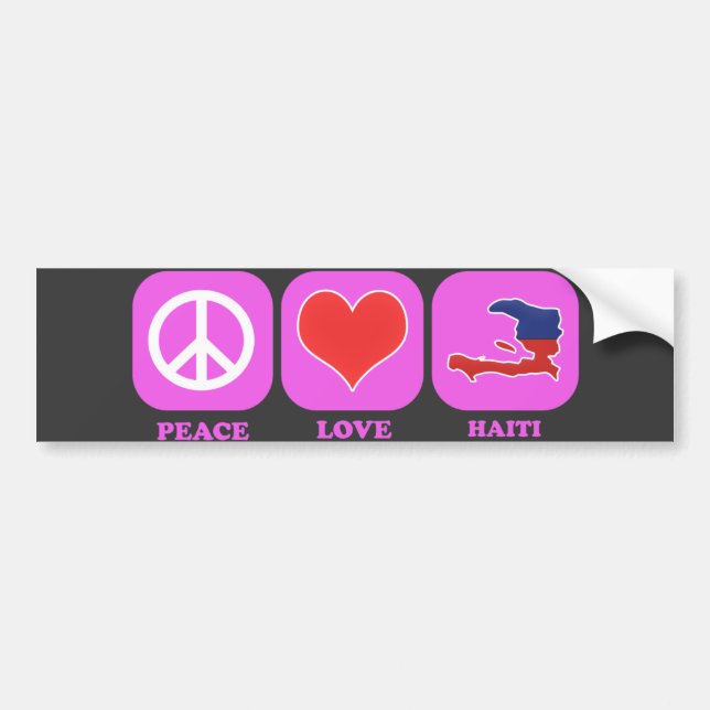 Peace Love Haiti Bumper Sticker (Front)