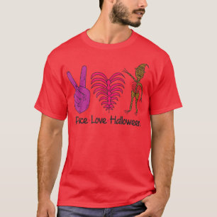 Peace Love Halloween Hippie Groovy Vibes Halloween T-Shirt