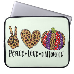 Peace Love Halloween Laptop Sleeve